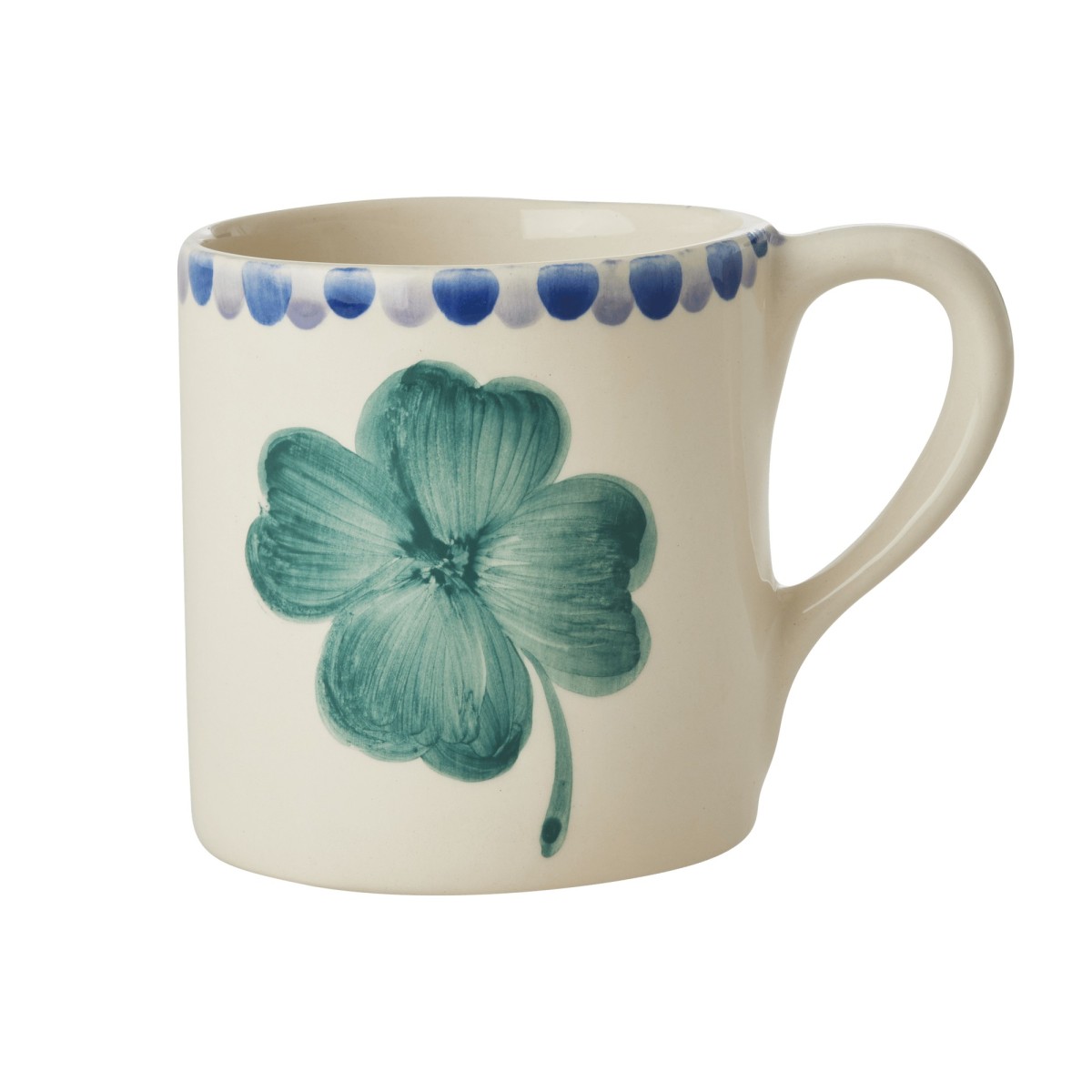 El Yapımı Seramik Mug - Yonca
