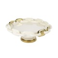 Krem Gold Zincir Ayaklı Servis 33x13cm