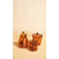 Borosilikat Cam Şekerlik Amber 9x9x11 cm